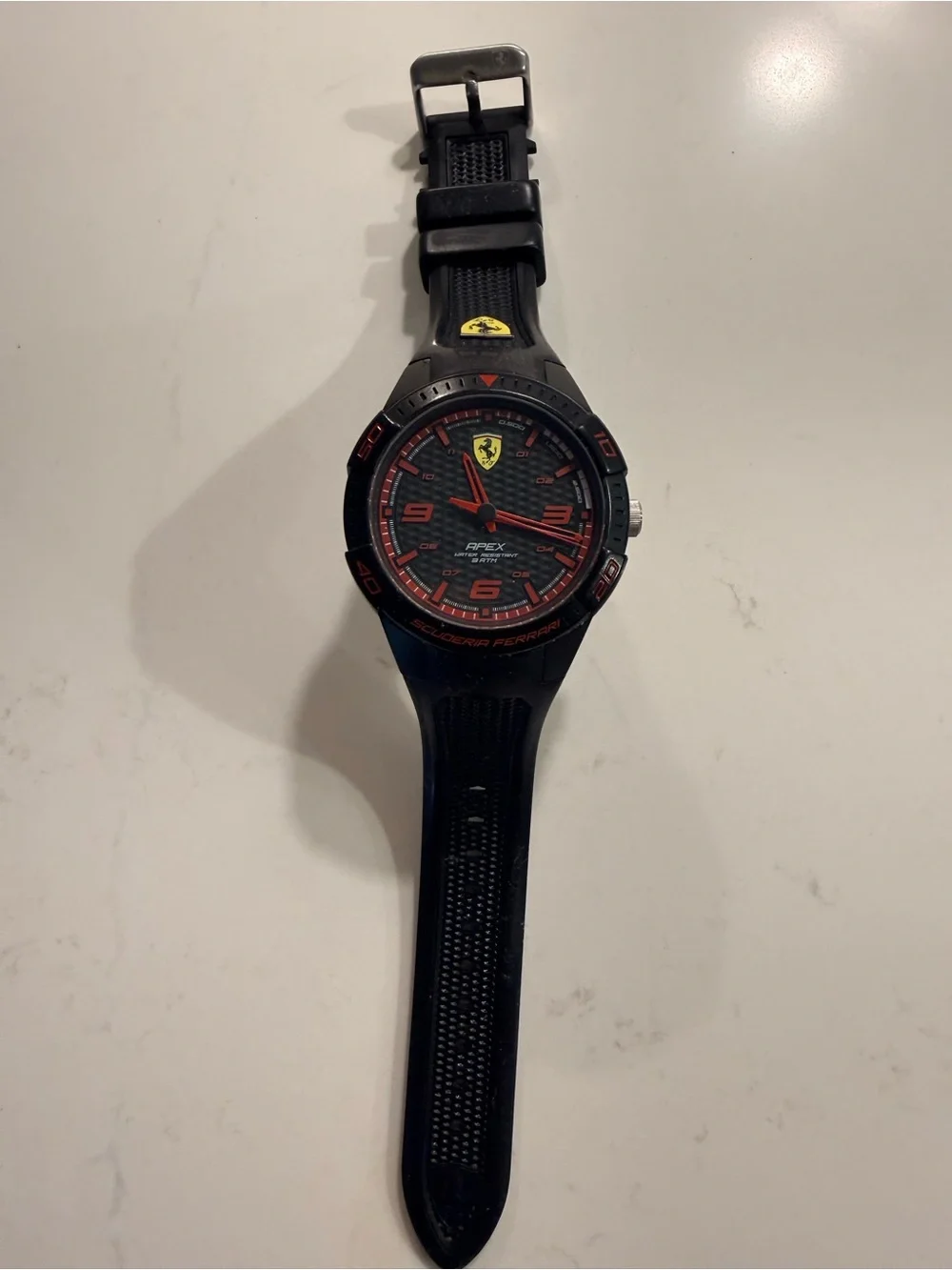 Ferrari Black and Red Apex Sport Watch with Yellow Shield
